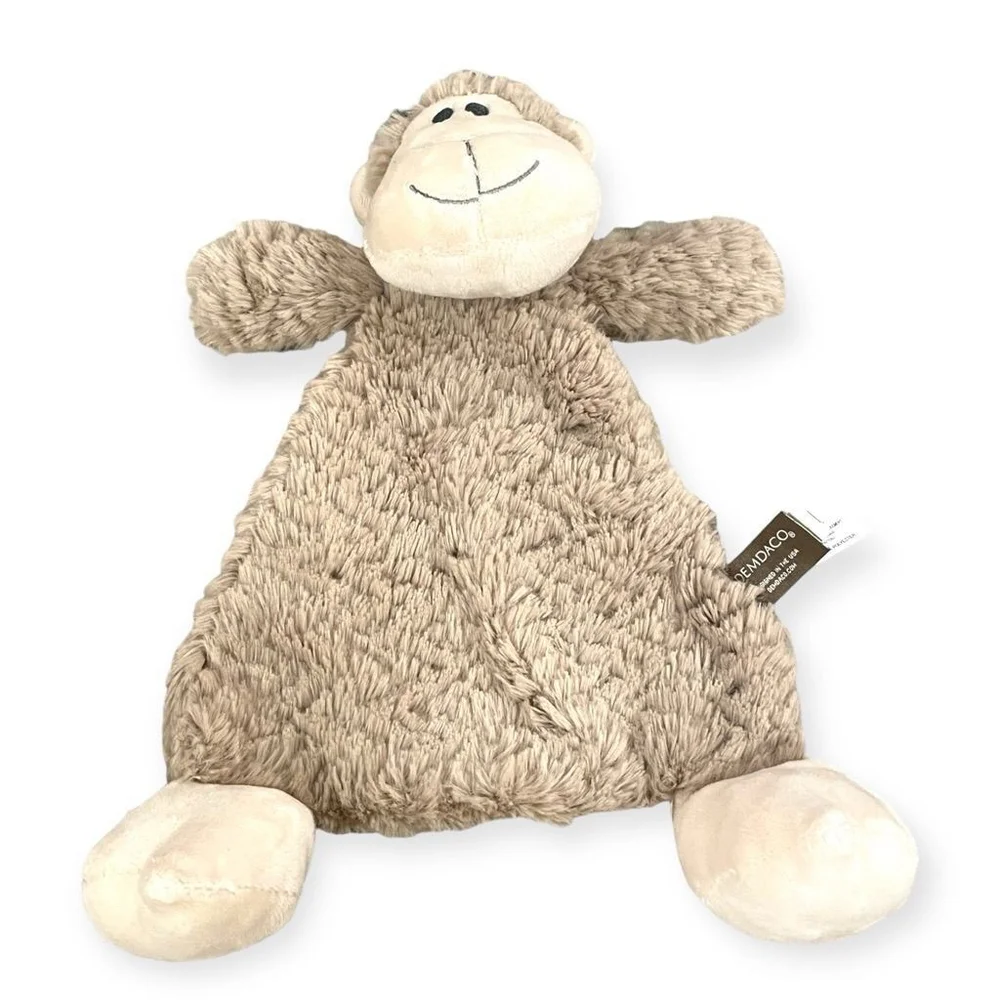 Demdaco Unisex Meekie Monkey Lovie Rattle Blankie Plush Cozies Security Blanket